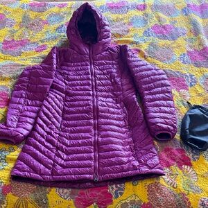 Marmot Purple Hooded Packable Down Coat